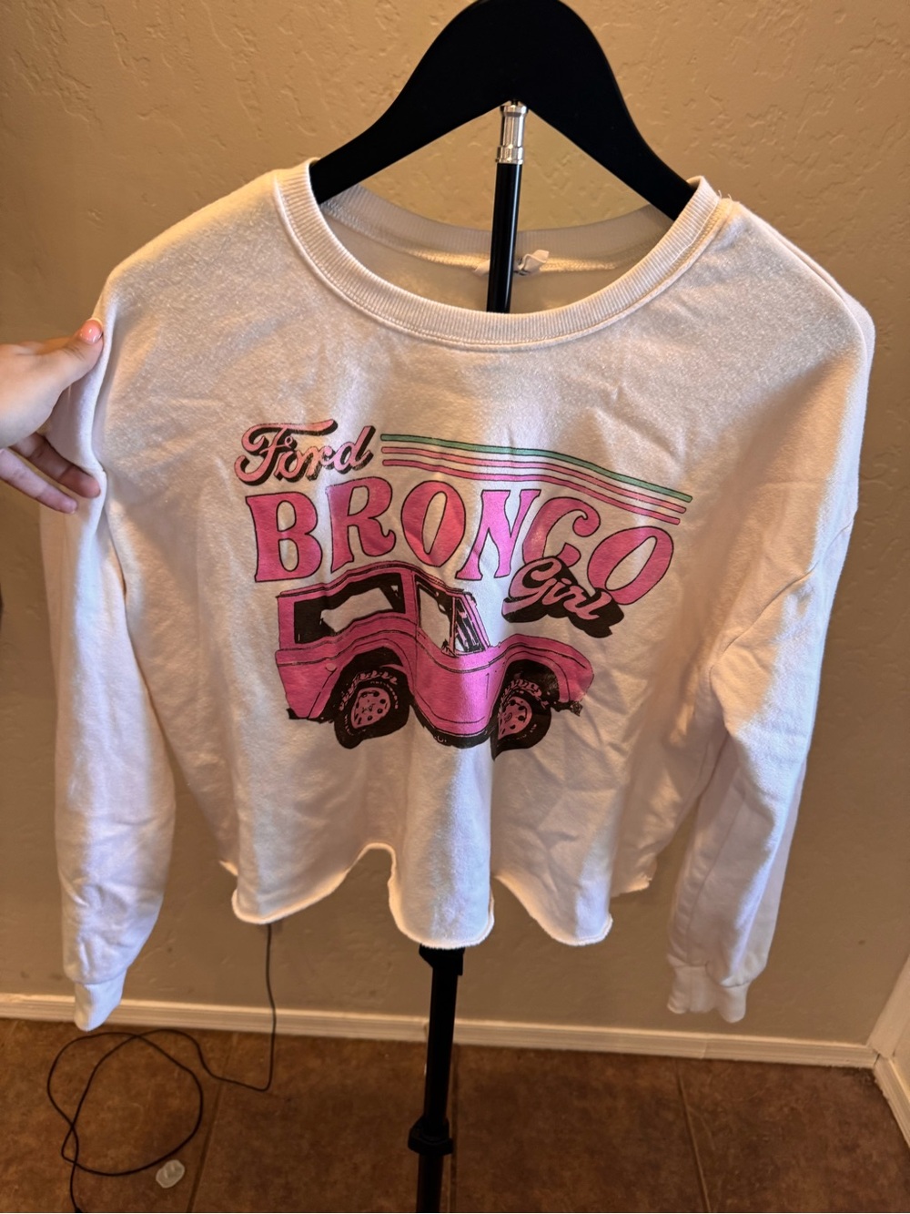 Ford Bronco Girl Print White Women Sweatshirt